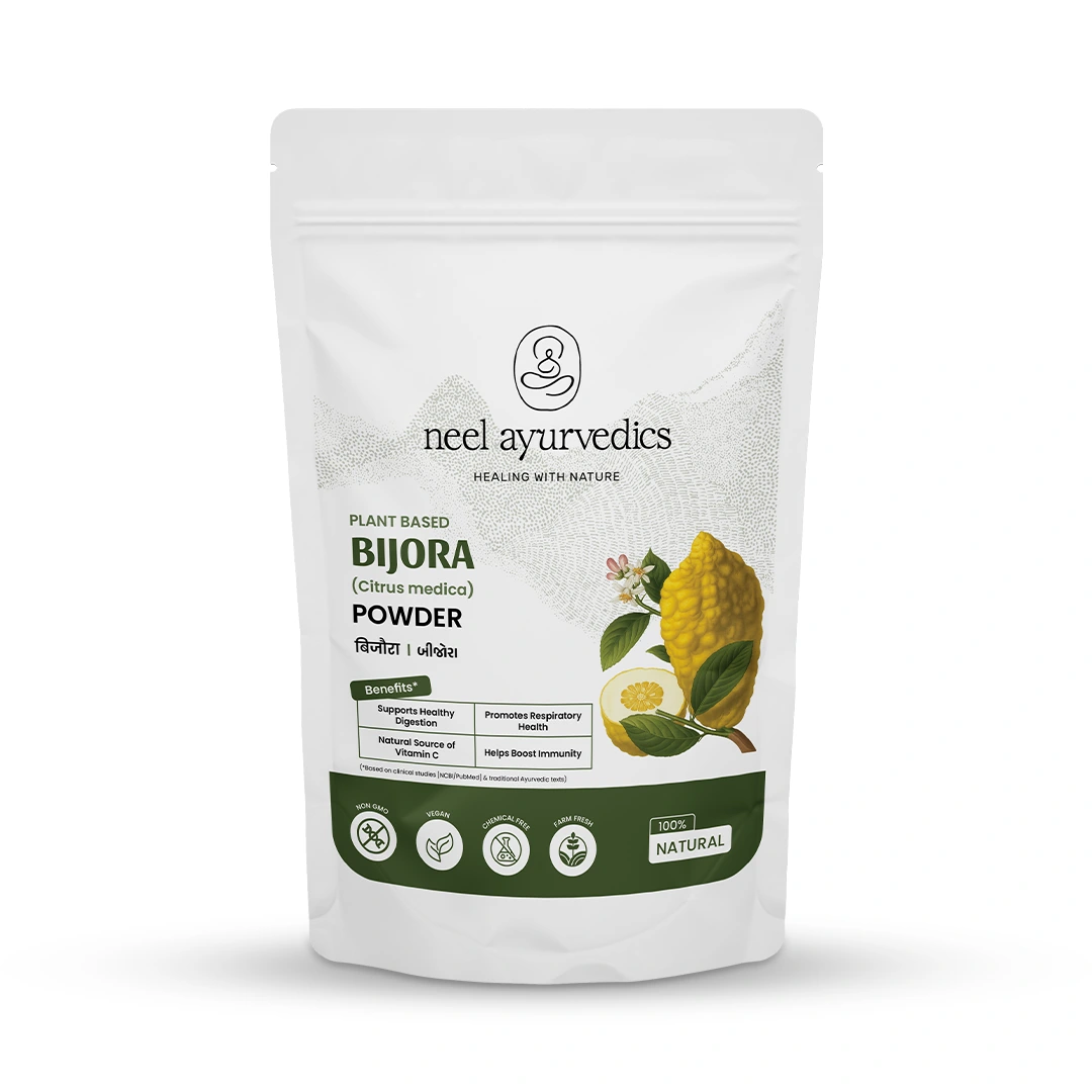 1 bijora powder mockup Neel Ayurvedics Bijora en polvo
