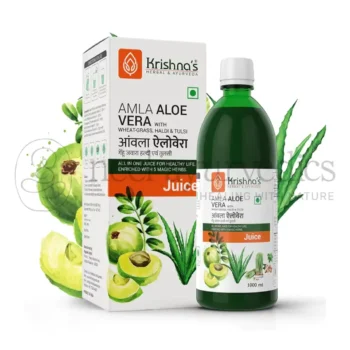 Krishna's Herbal And Ayurveda Jugo de Amla, Aloe Vera, Pasto de Trigo, Curcuma y Tulsi - 1000 ML