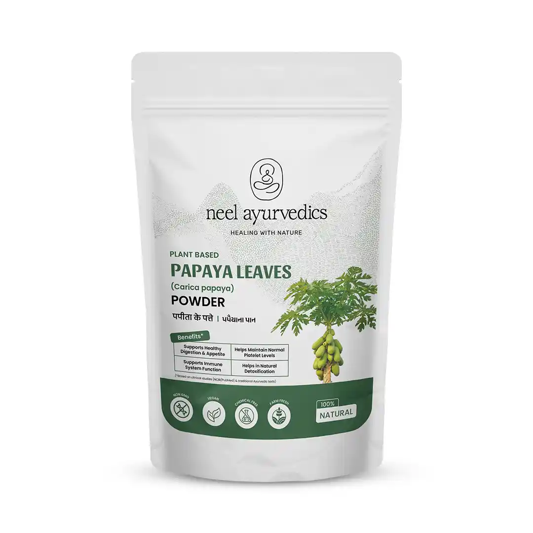 Neel-Ayurvedics-Papaya-Leaves-Powder-1 Neel Ayurvedics Polvo de hojas de papaya de